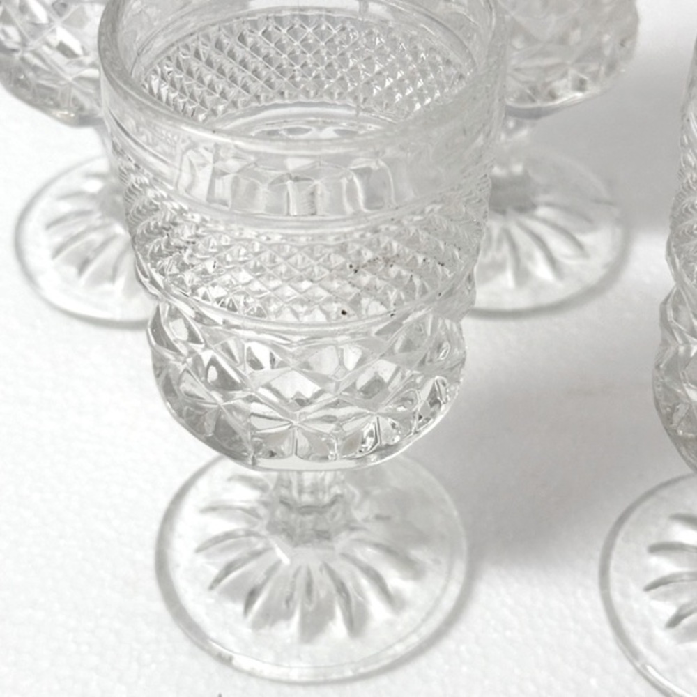 Anchor Hocking‎ WEXFORD Water Wine Goblets Glass Clear Holiday Vintage Set of 5 - Picture 3 of 8